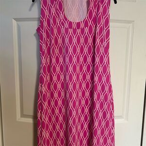 Katherine Way Women's M Pink Geometric Print Sleeveless Dress Casual